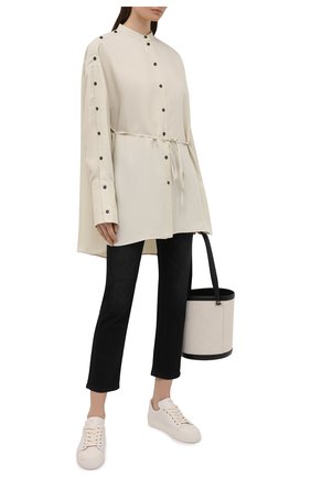 Женские кожаные кеды city TOM FORD белого цвета по цене 66550 руб., арт. W2878T-LCL057 | Фото 2 Женские кожаные кеды city TOM FORD белого цвета, арт. W2878T-LCL057 | Фото 2