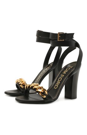 Женские комбинированные босоножки chain TOM FORD черного цвета по цене 85550 руб., арт. W2910T-LCL153 | Фото 1 Женские комбинированные босоножки chain TOM FORD черного цвета, арт. W2910T-LCL153 | Фото 1