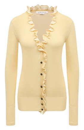 Женский кардиган из вискозы VICTORIA BECKHAM желтого цвета по цене 83850 руб., арт. 1221KJU002729A | Фото 1 Женский кардиган из вискозы VICTORIA BECKHAM желтого цвета, арт. 1221KJU002729A | Фото 1