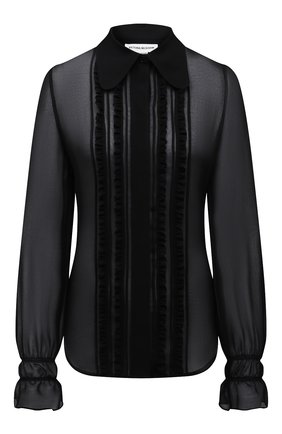 Женская блузка VICTORIA BECKHAM черного цвета по цене 68800 руб., арт. 1221WSH002524C | Фото 1 Женская блузка VICTORIA BECKHAM черного цвета, арт. 1221WSH002524C | Фото 1 (Длина (для топов): Стандартные; Стили: Романтичный; Рукава: Длинные; Женское Кросс-КТ: Блуза-одежда; Материал внешний: Синтетический материал; Принт: Без принта)