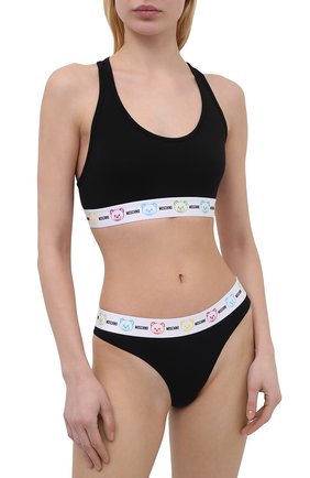 Женский бра-топ MOSCHINO UNDERWEAR WOMAN черного цвета по цене 11050 руб., арт. A6802/9021 | Фото 2 Женский бра-топ MOSCHINO UNDERWEAR WOMAN черного цвета, арт. A6802/9021 | Фото 2