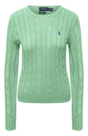Женский хлопковый пуловер POLO RALPH LAUREN зеленого цвета по цене 15200 руб., арт. 211580009 | Фото 1 Женский хлопковый пуловер POLO RALPH LAUREN зеленого цвета, арт. 211580009 | Фото 1