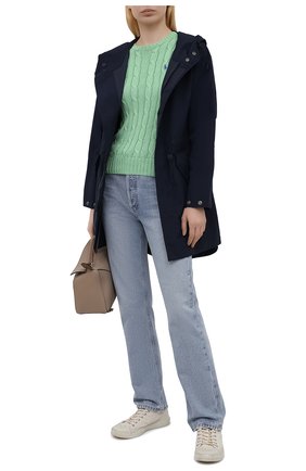 Женский хлопковый пуловер POLO RALPH LAUREN зеленого цвета по цене 15200 руб., арт. 211580009 | Фото 2 Женский хлопковый пуловер POLO RALPH LAUREN зеленого цвета, арт. 211580009 | Фото 2