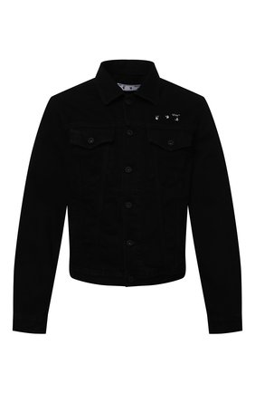 Мужская джинсовая куртка OFF-WHITE черного цвета, арт. 0MYE054S21DEN001 | Фото 1 (Стили: Спорт-шик; Длина (верхняя одежда): Короткие; Материал внешний: Хлопок; Рукава: Длинные; Кросс-КТ: Деним, Куртка; Региональные ограничения белый список (Axapta Mercury): RU)