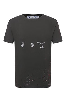 Мужская хлопковая футболка OFF-WHITE темно-серого цвета по цене 36800 руб., арт. 0MAA027S21JER002 | Фото 1 Мужская хлопковая футболка OFF-WHITE темно-серого цвета, арт. 0MAA027S21JER002 | Фото 1