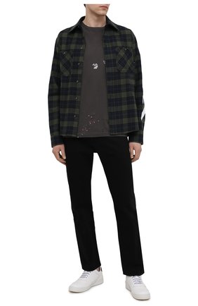 Мужская хлопковая футболка OFF-WHITE темно-серого цвета по цене 36800 руб., арт. 0MAA027S21JER002 | Фото 2 Мужская хлопковая футболка OFF-WHITE темно-серого цвета, арт. 0MAA027S21JER002 | Фото 2
