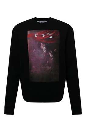 Мужской хлопковый свитшот OFF-WHITE черного цвета по цене 39950 руб., арт. 0MBA025S21FLE009 | Фото 1 Мужской хлопковый свитшот OFF-WHITE черного цвета, арт. 0MBA025S21FLE009 | Фото 1