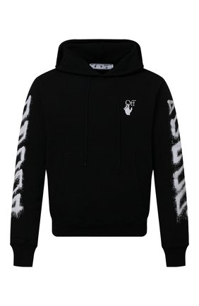 Мужской хлопковое худи OFF-WHITE черного цвета по цене 47000 руб., арт. 0MBB034S21FLE004 | Фото 1 Мужской хлопковое худи OFF-WHITE черного цвета, арт. 0MBB034S21FLE004 | Фото 1