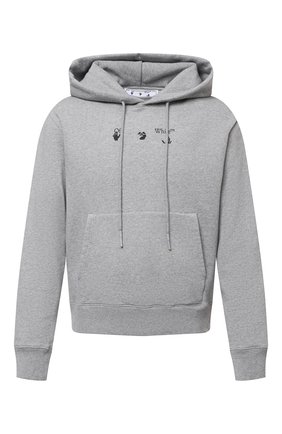 Мужской хлопковое худи OFF-WHITE серого цвета по цене 47000 руб., арт. 0MBB034S21FLE006 | Фото 1 Мужской хлопковое худи OFF-WHITE серого цвета, арт. 0MBB034S21FLE006 | Фото 1