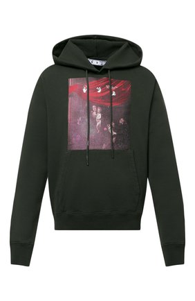 Мужской хлопковое худи OFF-WHITE хаки цвета по цене 47000 руб., арт. 0MBB034S21FLE007 | Фото 1 Мужской хлопковое худи OFF-WHITE хаки цвета, арт. 0MBB034S21FLE007 | Фото 1