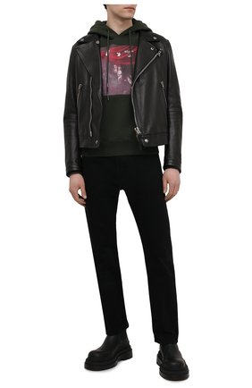 Мужской хлопковое худи OFF-WHITE хаки цвета по цене 47000 руб., арт. 0MBB034S21FLE007 | Фото 2 Мужской хлопковое худи OFF-WHITE хаки цвета, арт. 0MBB034S21FLE007 | Фото 2