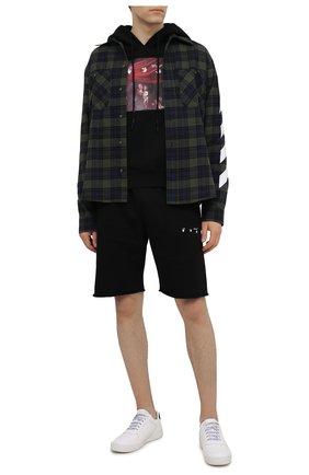 Мужской хлопковое худи OFF-WHITE черного цвета по цене 42600 руб., арт. 0MBB037S21FLE003 | Фото 2 Мужской хлопковое худи OFF-WHITE черного цвета, арт. 0MBB037S21FLE003 | Фото 2