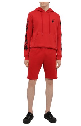 Мужские хлопковые шорты OFF-WHITE красного цвета по цене 22950 руб., арт. 0MCI006S21FLE003 | Фото 2 Мужские хлопковые шорты OFF-WHITE красного цвета, арт. 0MCI006S21FLE003 | Фото 2