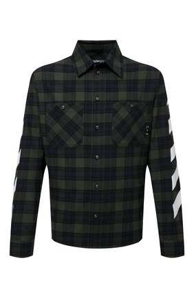 Мужская хлопковая рубашка OFF-WHITE хаки цвета по цене 48750 руб., арт. 0MGA133S21FAB001 | Фото 1 Мужская хлопковая рубашка OFF-WHITE хаки цвета, арт. 0MGA133S21FAB001 | Фото 1