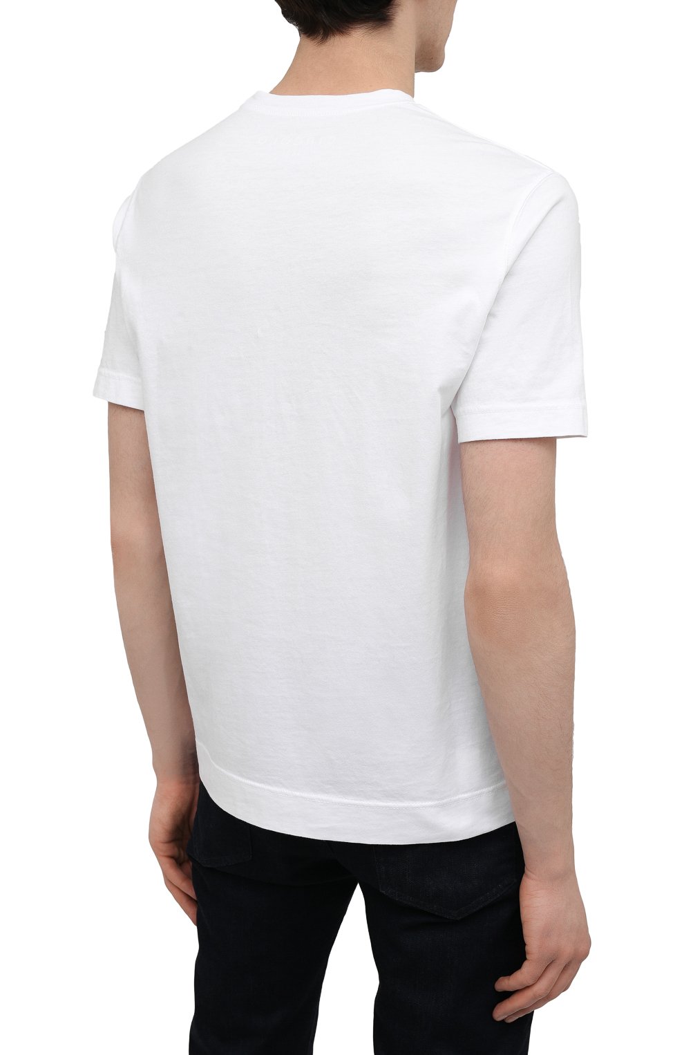 Мужская хлопковая футболка CIRCOLO 1901 сиреневого цвета, арт. CN2981 | Фото 4 (Рукава: Короткие; Длина (для топов): Стандартные; Принт: С принтом; Материал внешний: Хлопок; Стили: Кэжуэл)