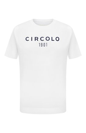 Мужская хлопковая футболка CIRCOLO 1901 темно-синего цвета по цене 11100 руб., арт. CN2981 | Фото 1 Мужская хлопковая футболка CIRCOLO 1901 темно-синего цвета, арт. CN2981 | Фото 1