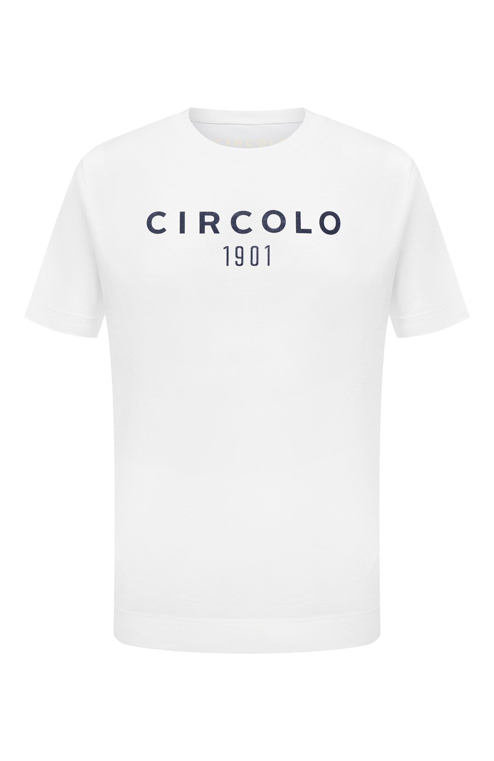 Мужская хлопковая футболка CIRCOLO 1901 темно-синего цвета, арт. CN2981 | Фото 1 (Рукава: Короткие; Длина (для топов): Стандартные; Принт: С принтом; Материал внешний: Хлопок; Стили: Кэжуэл)