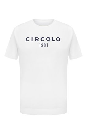 Мужская хлопковая футболка CIRCOLO 1901 темно-синего цвета, арт. CN2981 | Фото 1 (Рукава: Короткие; Длина (для топов): Стандартные; Принт: С принтом; Материал внешний: Хлопок; Стили: Кэжуэл)