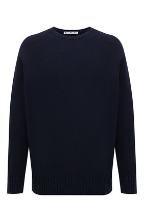 Мужской хлопковый свитер ACNE STUDIOS темно-синего цвета по цене 36950 руб., арт. B60182 | Фото 1 Мужской хлопковый свитер ACNE STUDIOS темно-синего цвета, арт. B60182 | Фото 1