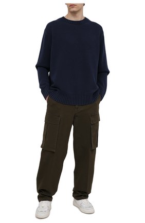 Мужской хлопковый свитер ACNE STUDIOS темно-синего цвета по цене 36950 руб., арт. B60182 | Фото 2 Мужской хлопковый свитер ACNE STUDIOS темно-синего цвета, арт. B60182 | Фото 2