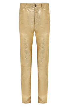 Мужские кожаные брюки GIVENCHY золотого цвета по цене 252500 руб., арт. BM50TW610C | Фото 1 Мужские кожаные брюки GIVENCHY золотого цвета, арт. BM50TW610C | Фото 1 (Материал внешний: Кожа, Натуральная кожа; Материал подклада: Купро; Мужское Кросс-КТ: Кожа и замша; Стили: Гламурный; Длина (брюки, джинсы): Стандартные; Случай: Вечерний; Одежда: Одежда)