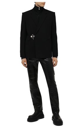 Мужские кожаные брюки GIVENCHY черного цвета по цене 252500 руб., арт. BM50TW6115 | Фото 2 Мужские кожаные брюки GIVENCHY черного цвета, арт. BM50TW6115 | Фото 2