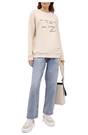 Женский хлопковый свитшот JW ANDERSON светло-бежевого цвета по цене 19550 руб., арт. JW0002 PG0314 | Фото 2 Женский хлопковый свитшот JW ANDERSON светло-бежевого цвета, арт. JW0002 PG0314 | Фото 2