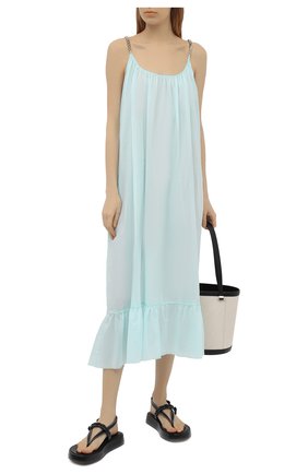 Женское хлопковое платье STELLA MCCARTNEY голубого цвета по цене 49950 руб., арт. S7AF11240 | Фото 2 Женское хлопковое платье STELLA MCCARTNEY голубого цвета, арт. S7AF11240 | Фото 2