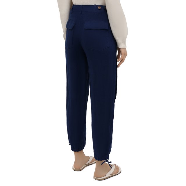 Льняные брюки Polo Ralph Lauren 211833043, цвет синий, размер 48 - фото 4