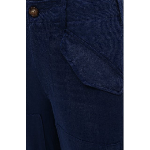 Льняные брюки Polo Ralph Lauren 211833043, цвет синий, размер 48 - фото 5