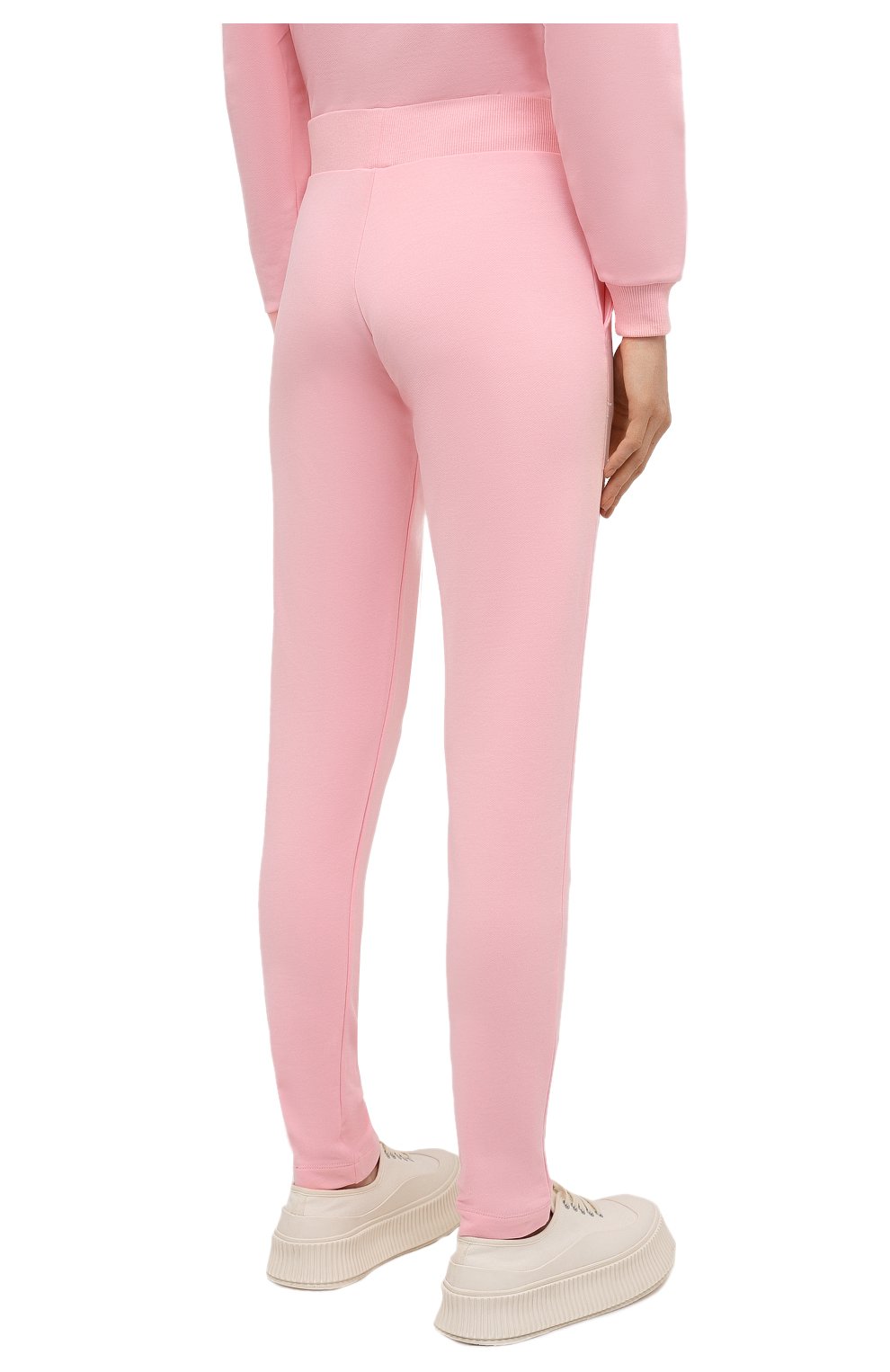 Женские хлопковые брюки MOSCHINO розового цвета, арт. A4329/9020 | Фото 4 (Женское Кросс-КТ: Брюки-белье; Материал внешний: Хлопок)
