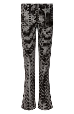 Женские шерстяные брюки BALMAIN черно-белого цвета по цене 137500 руб., арт. VF0PP015/W126 | Фото 1 Женские шерстяные брюки BALMAIN черно-белого цвета, арт. VF0PP015/W126 | Фото 1