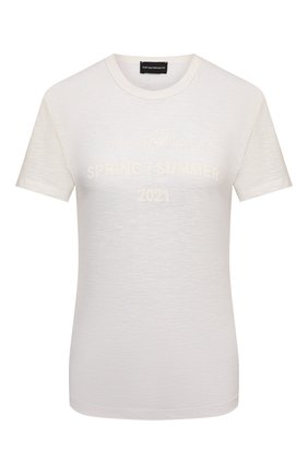 Женская футболка EMPORIO ARMANI белого цвета по цене 16150 руб., арт. 3K2T8F/2JSAZ | Фото 1 Женская футболка EMPORIO ARMANI белого цвета, арт. 3K2T8F/2JSAZ | Фото 1