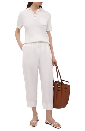Женские брюки EMPORIO ARMANI белого цвета по цене 51700 руб., арт. ANP2FT/A2050 | Фото 2 Женские брюки EMPORIO ARMANI белого цвета, арт. ANP2FT/A2050 | Фото 2