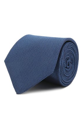 Мужской шелковый галстук LUIGI BORRELLI синего цвета, арт. LC80/T9199 | Фото 1 (Материал: Шелк, Текстиль; Принт: Без принта)