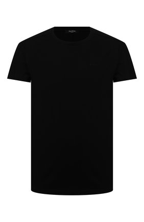 Мужская хлопковая футболка BALMAIN черного цвета по цене 39000 руб., арт. VH0EF008/B078 | Фото 1 Мужская хлопковая футболка BALMAIN черного цвета, арт. VH0EF008/B078 | Фото 1 (Рукава: Короткие; Принт: Без принта; Длина (для топов): Стандартные; Материал внешний: Хлопок)