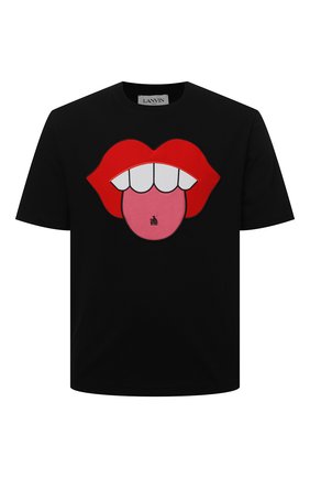Мужская хлопковая футболка LANVIN черного цвета по цене 39950 руб., арт. RM-TS0002-J015-E21 | Фото 1 Мужская хлопковая футболка LANVIN черного цвета, арт. RM-TS0002-J015-E21 | Фото 1