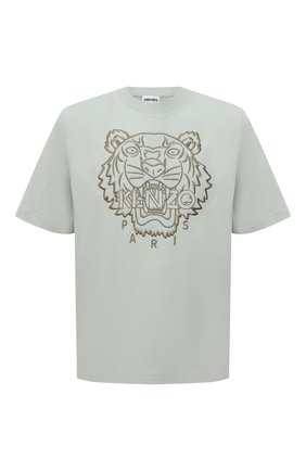 Мужская хлопковая футболка KENZO светло-зеленого цвета по цене 12900 руб., арт. FB55TS0654SL | Фото 1 Мужская хлопковая футболка KENZO светло-зеленого цвета, арт. FB55TS0654SL | Фото 1