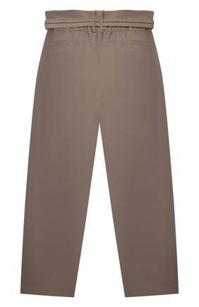 Детские хлопковые брюки BRUNELLO CUCINELLI коричневого цвета по цене 29700 руб., арт. B0F48P019C | Фото 2 Детские хлопковые брюки BRUNELLO CUCINELLI коричневого цвета, арт. B0F48P019C | Фото 2 (Девочки Кросс-КТ: Брюки-одежда; Материал внешний: Хлопок; Ростовка одежда: 12 лет | 152 см, 13 - 15 лет | 158 см)