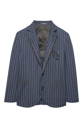 Детский хлопковый костюм BRUNELLO CUCINELLI голубого цвета по цене 86250 руб., арт. BW414A110C | Фото 2 Детский хлопковый костюм BRUNELLO CUCINELLI голубого цвета, арт. BW414A110C | Фото 2 (Рукава: Длинные; Материал подклада: Купро; Кросс-КТ: костюм; Материал внешний: Хлопок; Ростовка одежда: 12 лет | 152 см, 13 - 15 лет | 158 см)