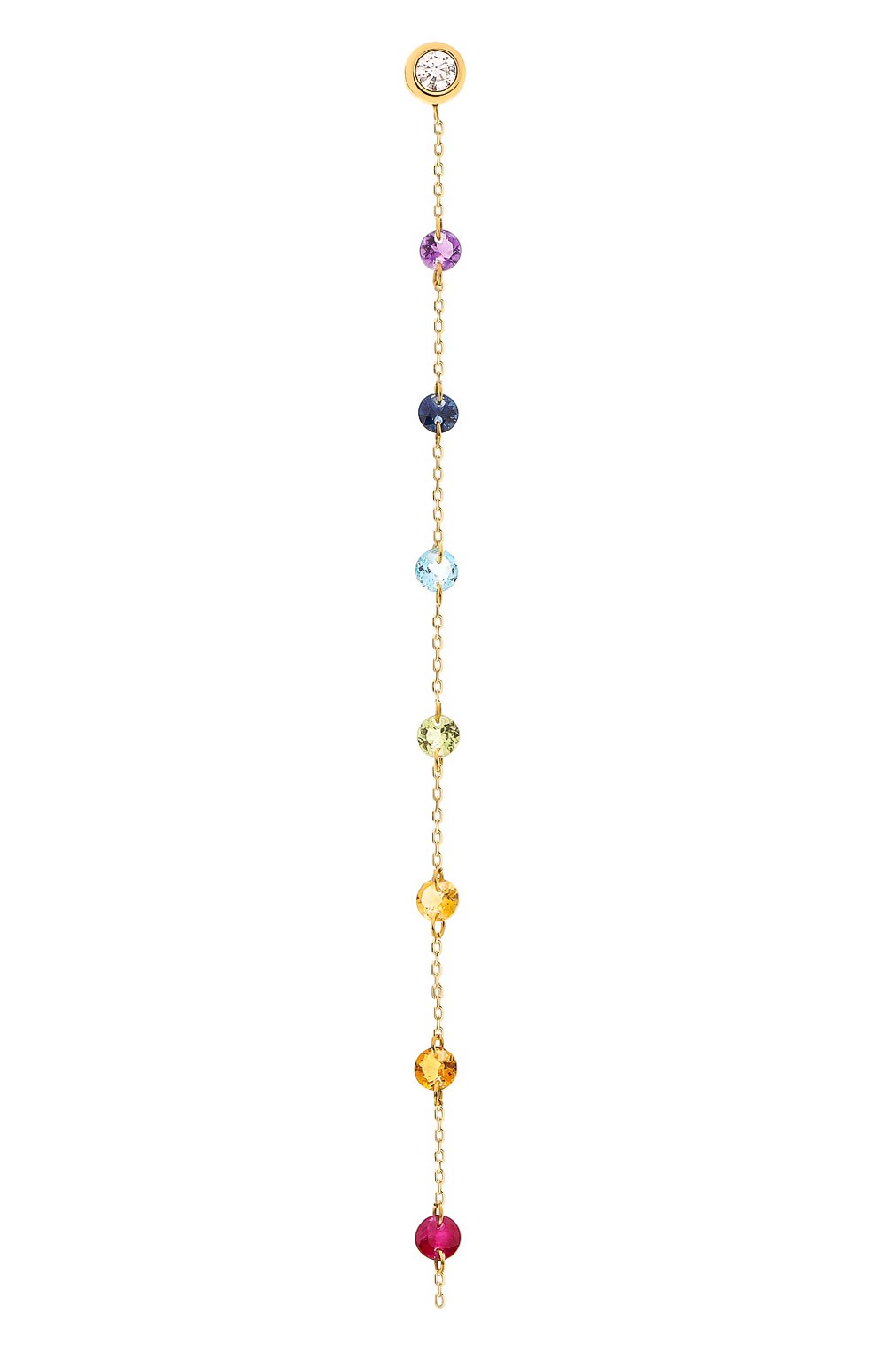 Женские серьга PERSEE PARIS бесцветного цвета, арт. EA73398-MU-YG | Фото 1 (Драгоценные камни: Рубины, Сапфиры, Другие; Материал сплава: Желтое золото)