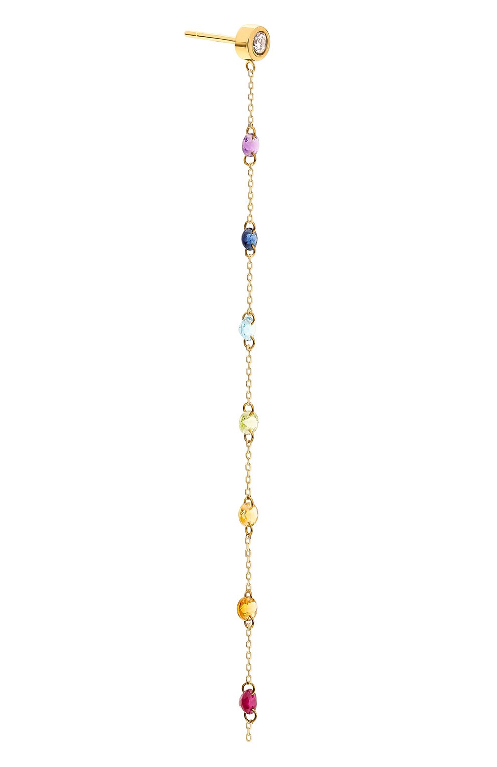 Женские серьга PERSEE PARIS бесцветного цвета, арт. EA73398-MU-YG | Фото 2 (Драгоценные камни: Рубины, Сапфиры, Другие; Материал сплава: Желтое золото)