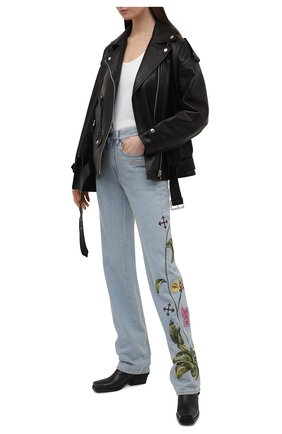 Женские джинсы OFF-WHITE голубого цвета по цене 82150 руб., арт. 0WYA020S21DEN003 | Фото 2 Женские джинсы OFF-WHITE голубого цвета, арт. 0WYA020S21DEN003 | Фото 2