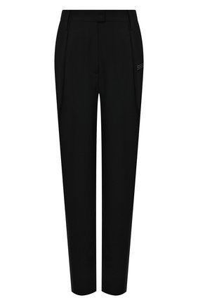 Женские брюки OFF-WHITE черного цвета по цене 49550 руб., арт. 0WCA129S21FAB001 | Фото 1 Женские брюки OFF-WHITE черного цвета, арт. 0WCA129S21FAB001 | Фото 1 (Женское Кросс-КТ: Брюки-одежда; Силуэт Ж (брюки и джинсы): Прямые; Материал внешний: Шерсть, Синтетический материал; Длина (брюки, джинсы): Стандартные; Стили: Спорт-шик)
