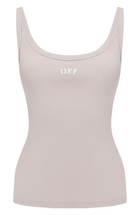 Женский хлопковая майка OFF-WHITE серого цвета по цене 21300 руб., арт. 0WAD072S21JER001 | Фото 1 Женский хлопковая майка OFF-WHITE серого цвета, арт. 0WAD072S21JER001 | Фото 1 (Кросс-КТ: без рукавов; Материал внешний: Хлопок; Стили: Спорт-шик; Рукава: Без рукавов; Длина (для топов): Стандартные)