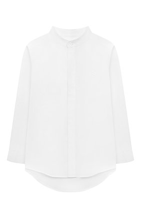Детская рубашка из хлопка и льна FENDI белого цвета, арт. JMC123/AEYB/3A-6A | Фото 1 (Материал внешний: Хлопок, Лен; Рукава: Длинные; Региональные ограничения белый список (Axapta Mercury): RU)