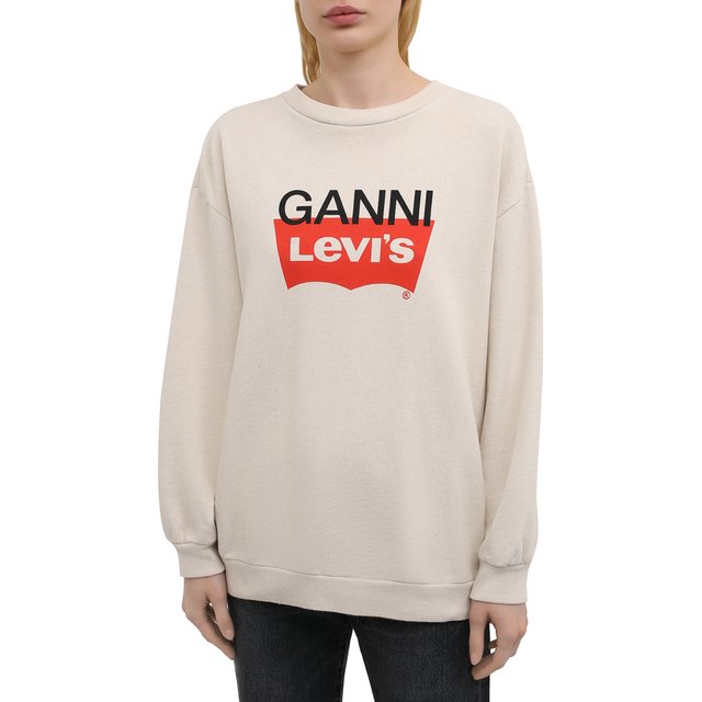 фото Хлопковый пуловер ganni x levi's ganni