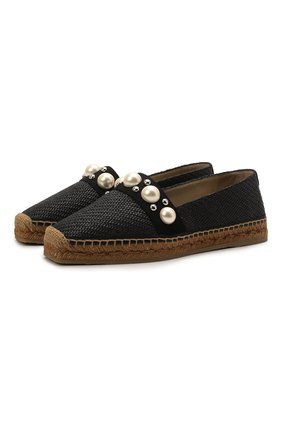 Женские комбинированные эспадрильи dru JIMMY CHOO черного цвета по цене 45850 руб., арт. DRU FLAT/ABG | Фото 1 Женские комбинированные эспадрильи dru JIMMY CHOO черного цвета, арт. DRU FLAT/ABG | Фото 1