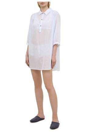 Женская сорочка CELESTINE голубого цвета по цене 25450 руб., арт. 20000791/YVETTE SHIRT | Фото 2 Женская сорочка CELESTINE голубого цвета, арт. 20000791/YVETTE SHIRT | Фото 2