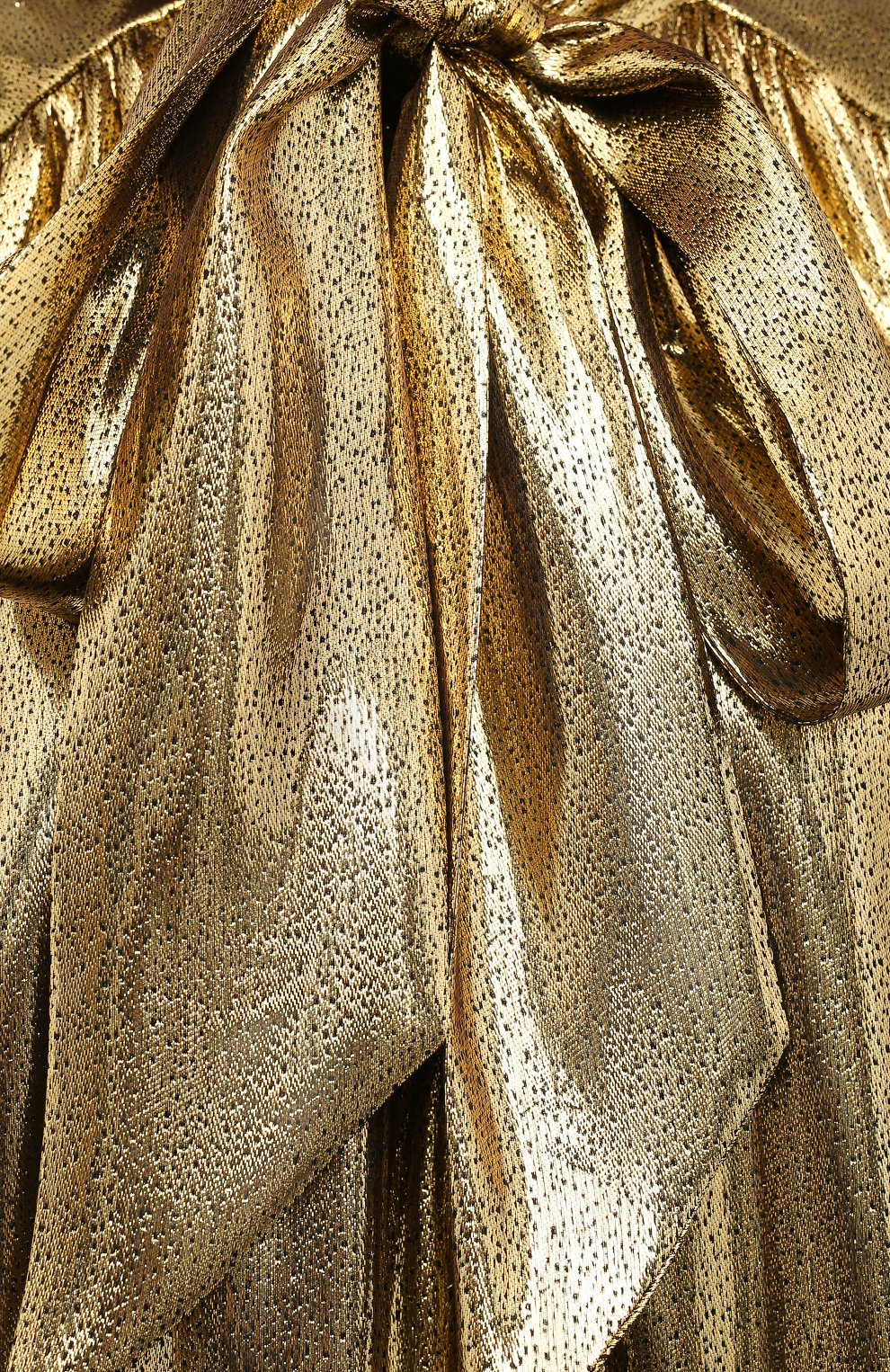 Женская шелковая блузка ALEXANDRE VAUTHIER золотого цвета, арт. 212SH1350 1467-212 | Фото 5 (Материал внешний: Шелк; Рукава: Длинные; Стили: Гламурный; Длина (для топов): Стандартные; Принт: С принтом; Региональные ограничения белый список (Axapta Mercury): RU; Женское Кросс-КТ: Блуза-одежда)